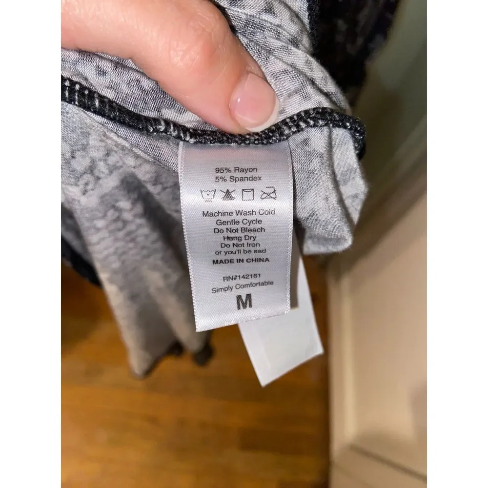 LuLaRoe Black & Gray Snake Print Short Sleeve Maxi Dress - M - Picture 6 of 6